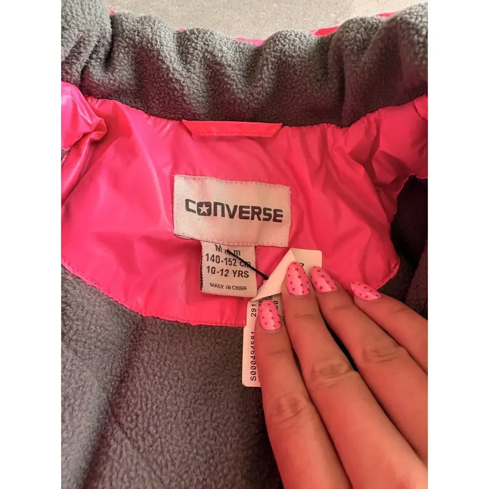 Converse Kids Pink Puffer Jacket Size XS